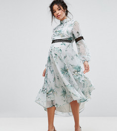 Платье миди с открытой спиной и кружевными вставками Hope &amp; Ivy Maternity - Мульти