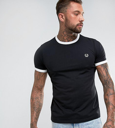 Черная футболка узкого кроя с контрастной отделкой Fred Perry Sports Authentic - Черный