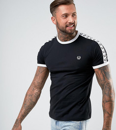 Черная футболка узкого кроя с лентой на рукавах Fred Perry Sports Authentic - Черный