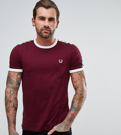 Фиолетовая узкая футболка с отделкой лентой на рукавах Fred Perry Sports Authentic - Красный