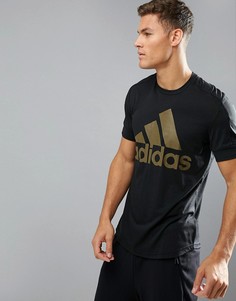 Черная футболка с логотипом adidas BR4056 - Черный