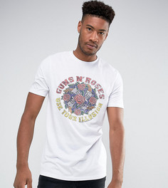 Удлиненная футболка с принтом Guns N Roses ASOS TALL - Белый