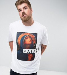 Удлиненная футболка с принтом ASOS PLUS Longline - Черный