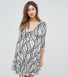 Приталенное платье с запахом для кормящих мам ASOS MATERNITY - Мульти