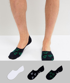 Комплект из 3 пар невидимых спортивных носков Pringle - Мульти