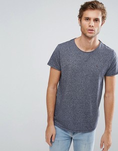 Темно-синяя меланжевая футболка с логотипом Tommy Hilfiger Denim - Темно-синий