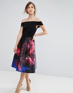 Платье с открытыми плечами Ted Baker Impressionist - Черный