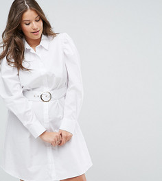 Платье-рубашка с поясом ASOS CURVE - Белый
