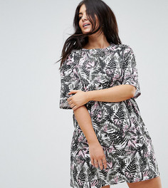 Платье-футболка с цветочным принтом ASOS CURVE - Мульти