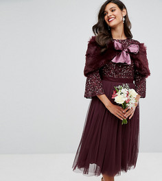 Кейп из искусственного меха с завязками Maya - Красный