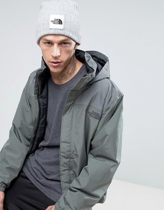 Серая шапка-бини с логотипом и отворотом The North Face - Серый