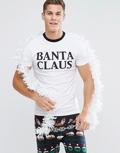Обтягивающая футболка с принтом ASOS Christmas - Белый