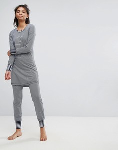 Пижамные штаны в полоску Esprit - Темно-синий