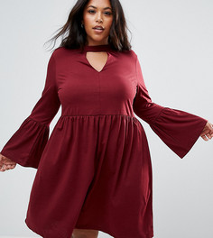 Платье А-силуэта с оборками на рукавах Junarose - Фиолетовый