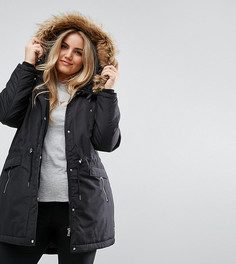 Парка с капюшоном из искусственного меха Junarose - Мульти