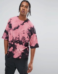 Оверсайз-футболка с розовым принтом тай-дай ASOS - Розовый
