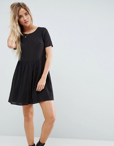Свободное платье мини в стиле casual в фактурную клетку ASOS - Черный