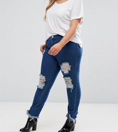 Рваные джинсы с необработанными кромками Missguided Plus - Синий