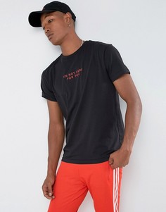 Футболка с вышивкой Im Not Here For You Night Addict - Черный