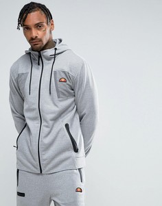 Худи на молнии со вставками в рубчик Ellesse Sport - Серый