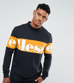 Черный свитшот с высоким воротом и большим логотипом на вставке Ellesse - Черный