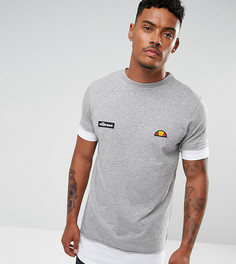 Серая двухслойная футболка с логотипом у нижнего края Ellesse - Серый