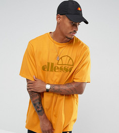Золотистая футболка-оверсайз с большим логотипом Ellesse - Оранжевый