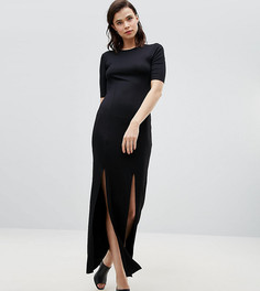 Платье макси с двумя разрезами ASOS TALL - Черный
