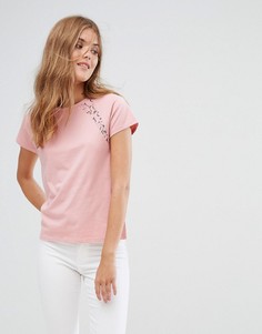 Футболка с кружевными рукавами Jack Wills - Розовый