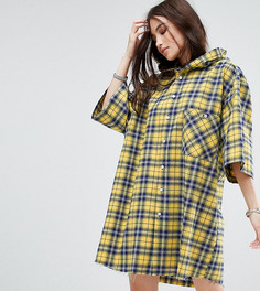 Платье-рубашка в клетку с капюшоном Reclaimed Vintage Inspired - Желтый