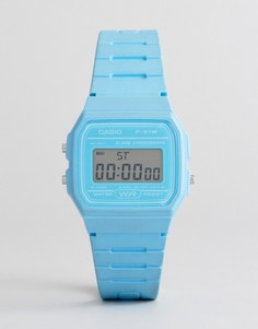 Силиконовые цифровые часы Casio F-91WC-2AEF - Синий