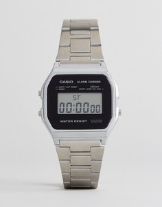 Серебристые наручные цифровые часы Casio A158WEA-1EF - Серебряный