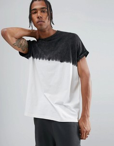 Длинная свободная футболка с принтом ASOS - Белый