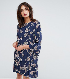 Платье с цветочным принтом Y.A.S Tall - Темно-синий