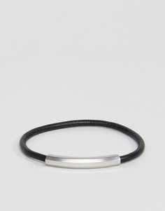 Черный браслет с серебристой отделкой Emporio Armani - Черный