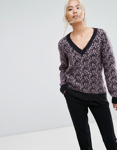 Джемпер с V-образным вырезом Selected - Серый