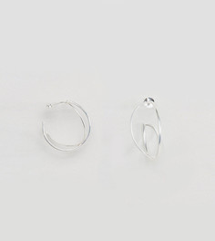 Серебряные серьги с соединенными кольцами ASOS - Серебряный
