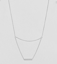 Серебряное многорядное ожерелье с планкой ASOS - Серебряный