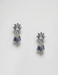 Маленькие серьги с камнями и кисточками ASOS - Серебряный