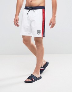 Белые трикотажные шорты с полосками по бокам Tommy Hilfiger - Белый
