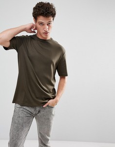 Oversize-футболка с заниженной линией плеч Selected Homme - Зеленый