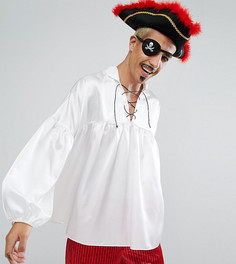 Рубашка пирата со шнуровкой Reclaimed Vintage HALLOWEEN Inspired - Белый