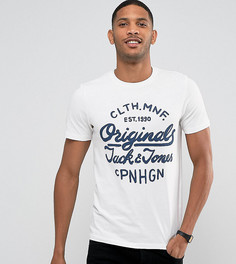 Футболка с фирменным принтом Jack &amp; Jones Originals - Белый