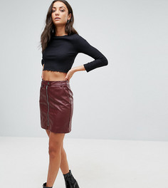 Мини-юбка из искусственной кожи с молнией Fashion Union Tall - Красный