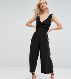 Комбинезон со свободным воротом ASOS PETITE - Черный