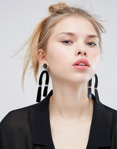 Серьги с подковами Monki - Черный