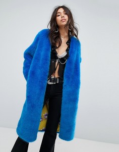 Пальто из искусственного меха Free People Magnolia - Синий