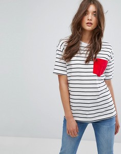 Футболка в полоску с контрастным карманом ASOS - Мульти