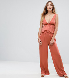 Брюки в пижамном стиле с широкими штанинами New Look Tall - Розовый