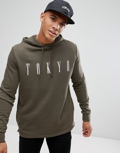 Худи с надписью Tokyo ASOS - Зеленый